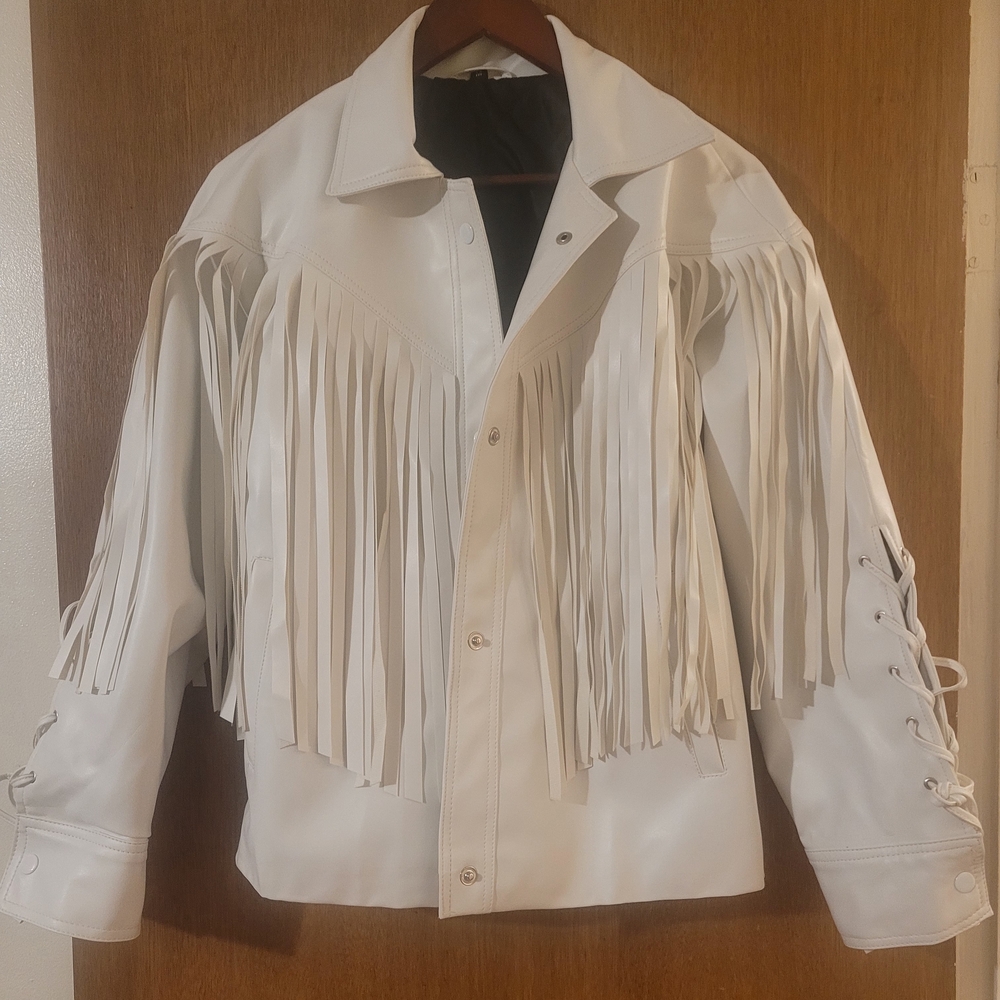 Women's White Fringe Jacket